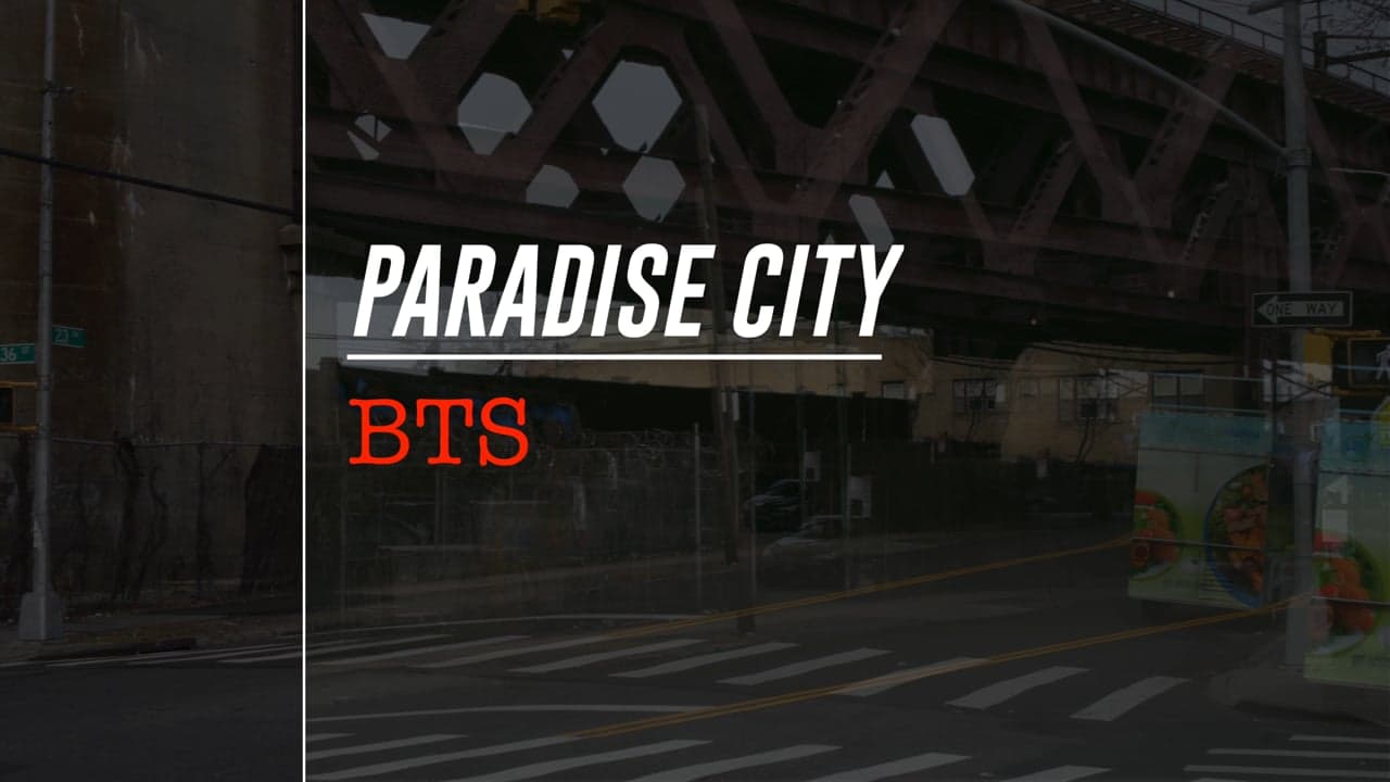 Behind-the-scenes frame from the Paradise City production